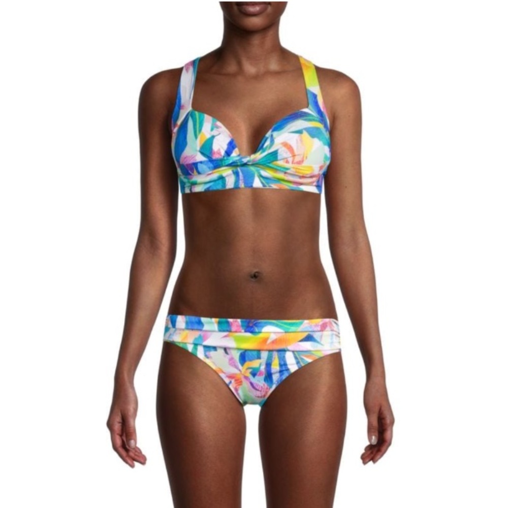 LA BLANCA | Wild Tropic Keyhole Bikini Top & Banded Hipster Bikini Bottom
